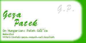 geza patek business card